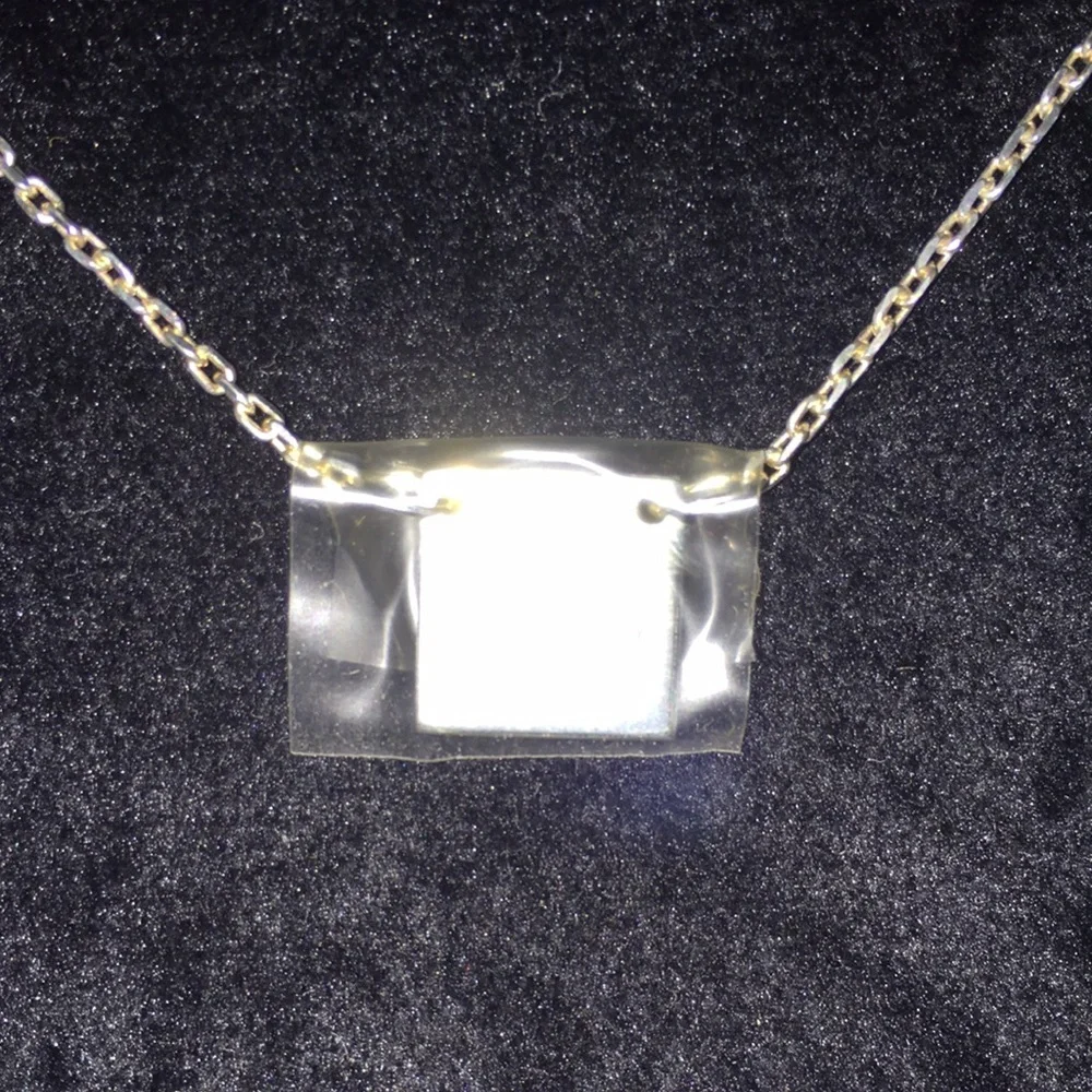 Gucci 925 Sterling Trademark Logo Square Pendant Necklace - Picture 3 of 5